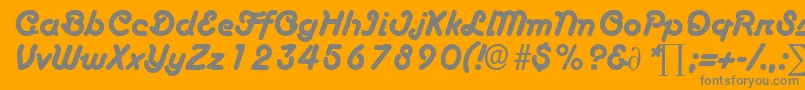 BoascriptDb-Schriftart – Graue Schriften auf orangefarbenem Hintergrund