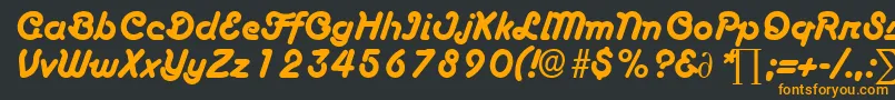 BoascriptDb Font – Orange Fonts on Black Background