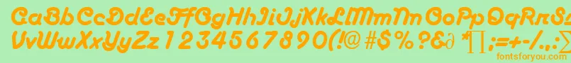 BoascriptDb Font – Orange Fonts on Green Background