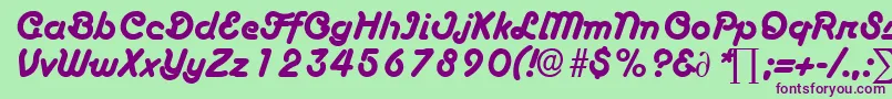 BoascriptDb Font – Purple Fonts on Green Background