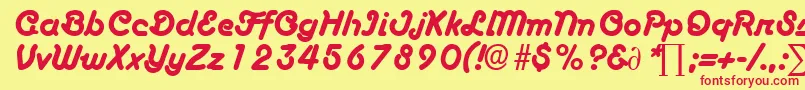 BoascriptDb Font – Red Fonts on Yellow Background