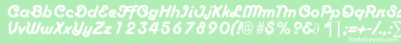 BoascriptDb Font – White Fonts on Green Background