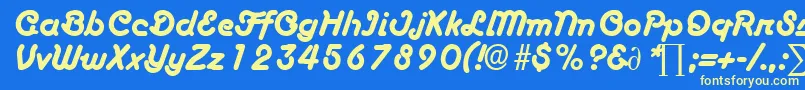 BoascriptDb Font – Yellow Fonts on Blue Background