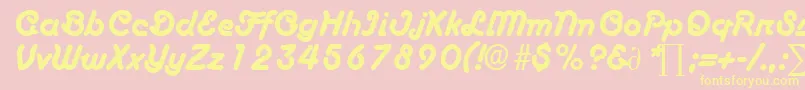BoascriptDb Font – Yellow Fonts on Pink Background