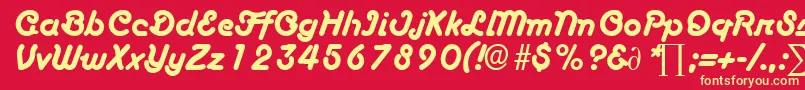 フォントBoascriptDb – 黄色の文字、赤い背景