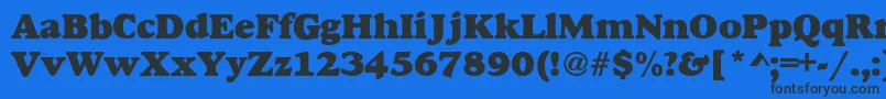 AlfredoHeavy Font – Black Fonts on Blue Background