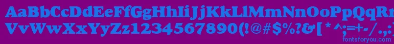 AlfredoHeavy Font – Blue Fonts on Purple Background