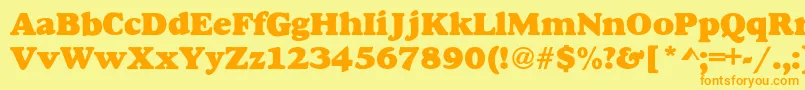 AlfredoHeavy Font – Orange Fonts on Yellow Background
