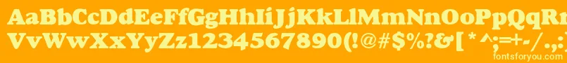フォントAlfredoHeavy – オレンジの背景に黄色の文字