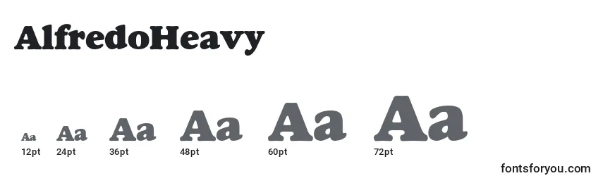 Размеры шрифта AlfredoHeavy