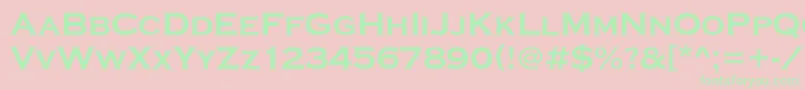 Copperplatetbol-Schriftart – Grüne Schriften auf rosa Hintergrund