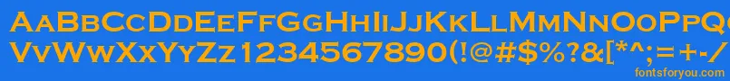 Copperplatetbol Font – Orange Fonts on Blue Background