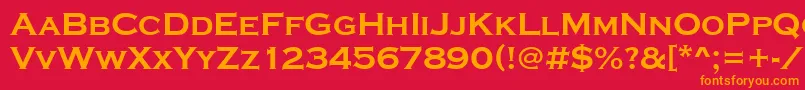 フォントCopperplatetbol – 赤い背景にオレンジの文字