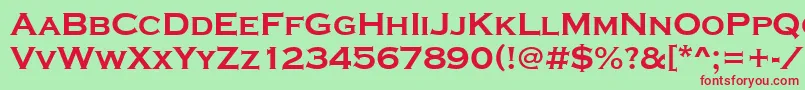 フォントCopperplatetbol – 赤い文字の緑の背景
