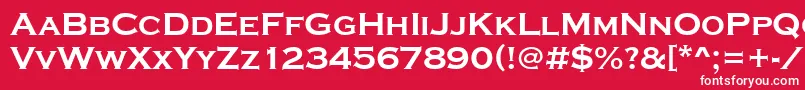 フォントCopperplatetbol – 赤い背景に白い文字