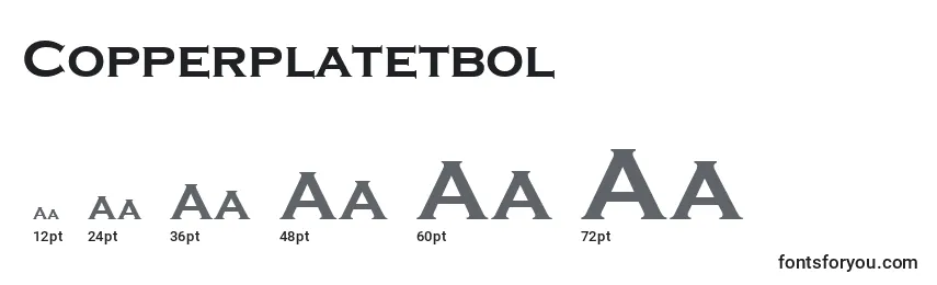 Copperplatetbol Font Sizes