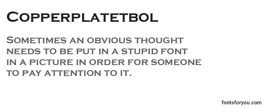 Review of the Copperplatetbol Font