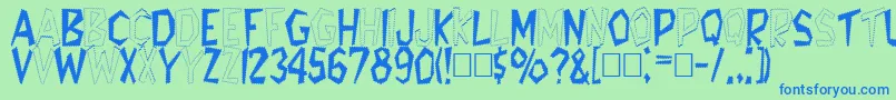 Tappys Font – Blue Fonts on Green Background