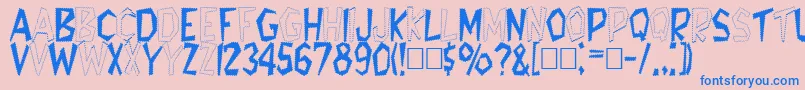 Tappys Font – Blue Fonts on Pink Background