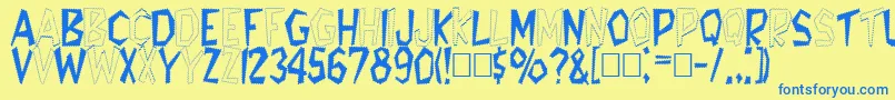 Tappys Font – Blue Fonts on Yellow Background