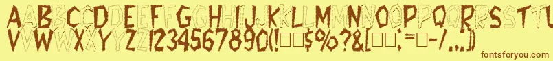 Tappys Font – Brown Fonts on Yellow Background