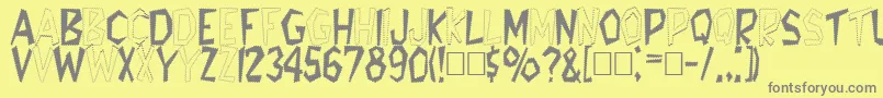 Tappys Font – Gray Fonts on Yellow Background