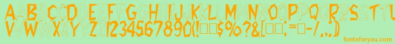 Tappys Font – Orange Fonts on Green Background
