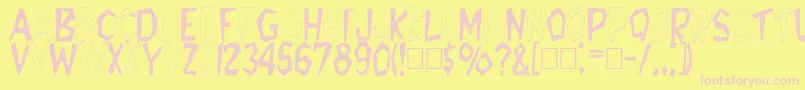 Tappys Font – Pink Fonts on Yellow Background