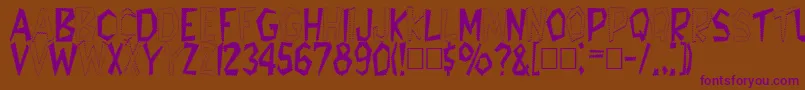 Tappys Font – Purple Fonts on Brown Background