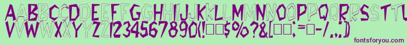 Tappys Font – Purple Fonts on Green Background