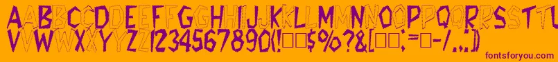 Tappys Font – Purple Fonts on Orange Background