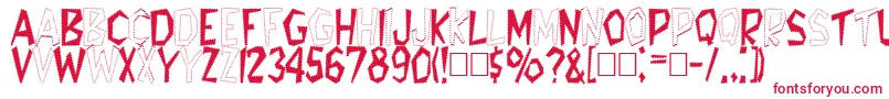 Tappys Font – Red Fonts on White Background