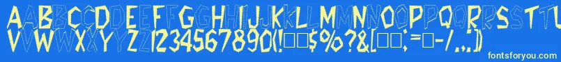 Tappys Font – Yellow Fonts on Blue Background