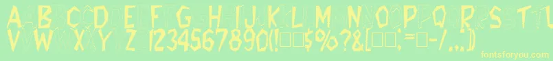 Tappys Font – Yellow Fonts on Green Background