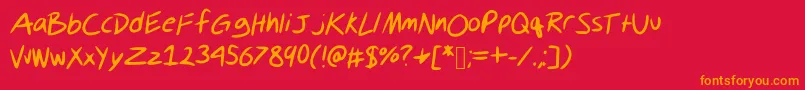 KeenIncisions Font – Orange Fonts on Red Background