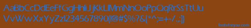 ErasMediumMedium-Schriftart – Blaue Schriften auf braunem Hintergrund