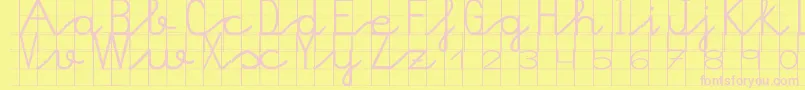 Morasoft9-Schriftart – Rosa Schriften auf gelbem Hintergrund