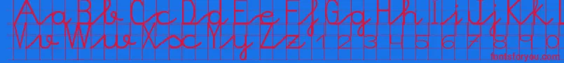 Fonte Morasoft9 – fontes vermelhas em um fundo azul