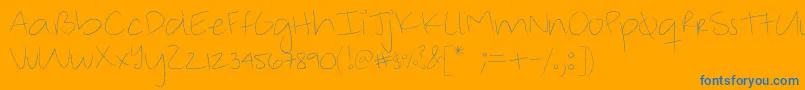 Chilly-Schriftart – Blaue Schriften auf orangefarbenem Hintergrund