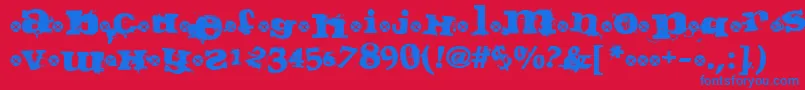 フォントGuilty – 赤い背景に青い文字