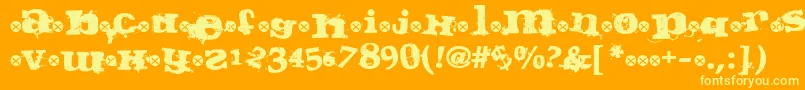 フォントGuilty – オレンジの背景に黄色の文字