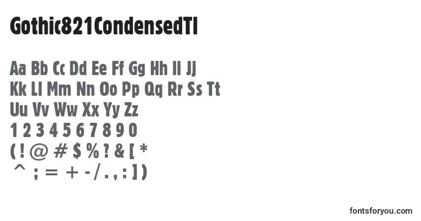 Gothic821CondensedTl-fontti – aakkoset, numerot, erikoismerkit