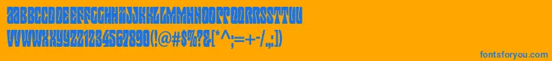 フォントMojostd – オレンジの背景に青い文字