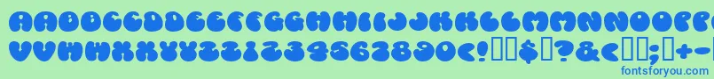 Cosmoscandy-fontti – siniset fontit vihreällä taustalla