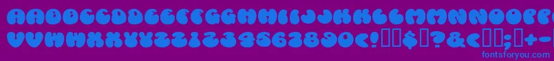 フォントCosmoscandy – 紫色の背景に青い文字
