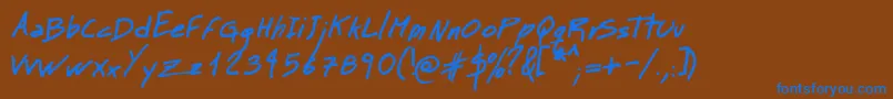 Mtmasb Font – Blue Fonts on Brown Background