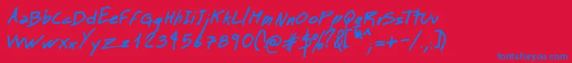 Mtmasb Font – Blue Fonts on Red Background