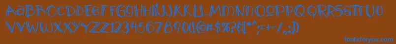 Y2kPopmuzikAoe Font – Blue Fonts on Brown Background