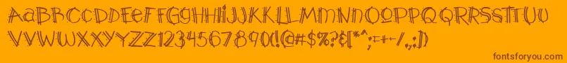 Y2kPopmuzikAoe Font – Brown Fonts on Orange Background