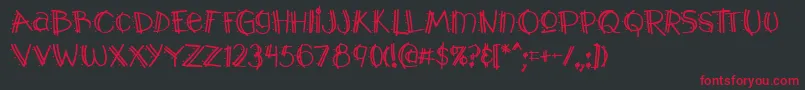 Y2kPopmuzikAoe Font – Red Fonts on Black Background